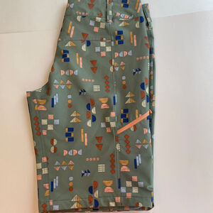 Wild Rye Kaweah Cycle Short Green Geometric Print size 12 women’s EUC